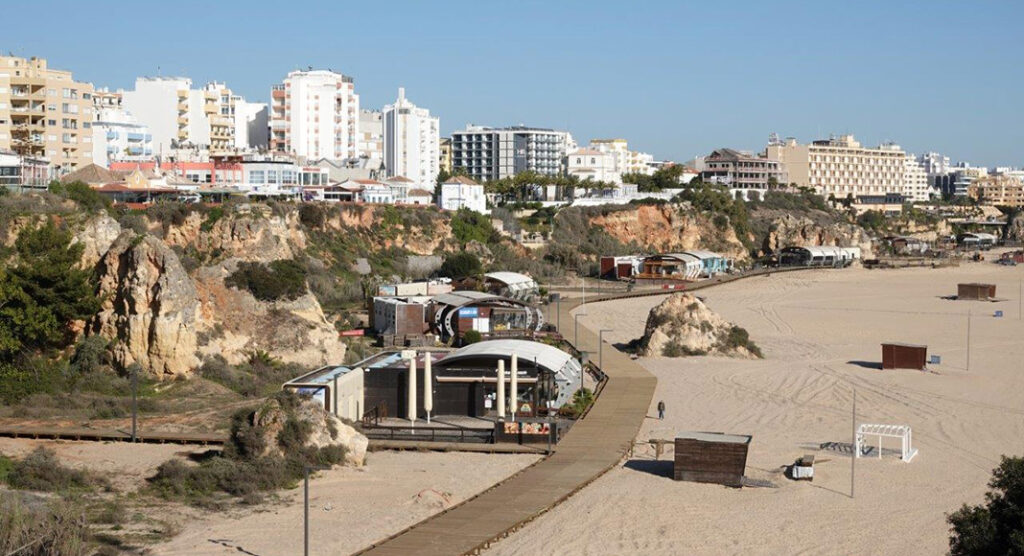 New beach boardwalk in praia da rocha portimão